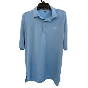 Peter Millar Golf Polo Summer Comfort Large Blue Stretch Lightweight Performance